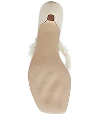 Steve Madden Tracie Shell Ornament Kitten Heel Thong Dress Sandals