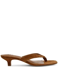 Steve Madden Tracie Suede Kitten Heel Thong Dress Sandals