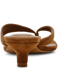 Steve Madden Tracie Suede Kitten Heel Thong Dress Sandals
