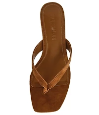 Steve Madden Tracie Suede Kitten Heel Thong Dress Sandals
