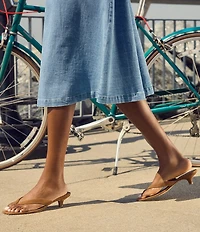 Steve Madden Tracie Suede Kitten Heel Thong Dress Sandals