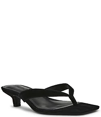 Steve Madden Tracie Suede Kitten Heel Thong Dress Sandals