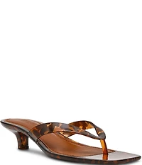 Steve Madden Tracie Tortoise Print Jelly Kitten Heel Thong Sandals