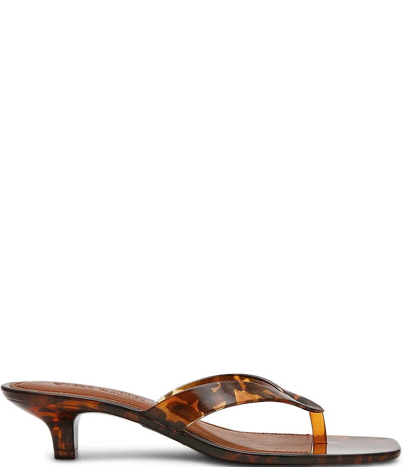 Steve Madden Tracie Tortoise Print Jelly Kitten Heel Thong Sandals