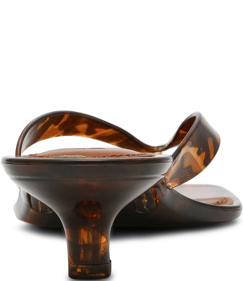 Steve Madden Tracie Tortoise Print Jelly Kitten Heel Thong Sandals