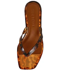 Steve Madden Tracie Tortoise Print Jelly Kitten Heel Thong Sandals