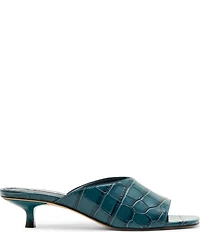 Steve Madden Trina Croco Embossed Kitten Heel Slide Sandals