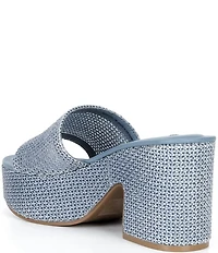 Steve Madden Trippy Crochet Platform Block Heel Slide Sandals