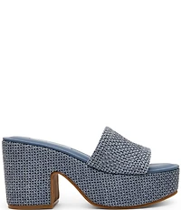 Steve Madden Trippy Crochet Platform Block Heel Slide Sandals