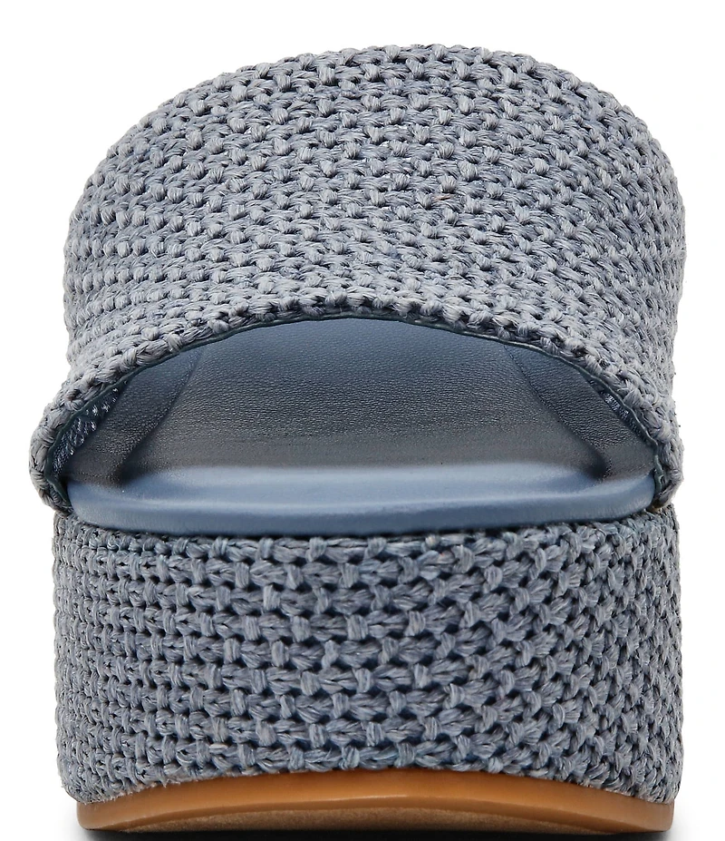 Steve Madden Trippy Crochet Platform Block Heel Slide Sandals