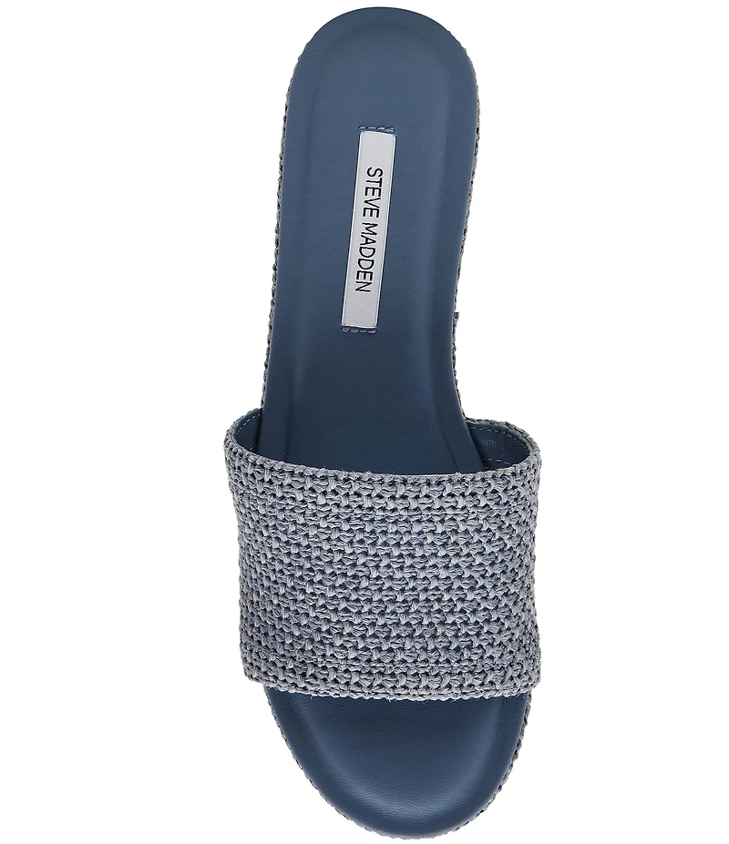 Steve Madden Trippy Crochet Platform Block Heel Slide Sandals
