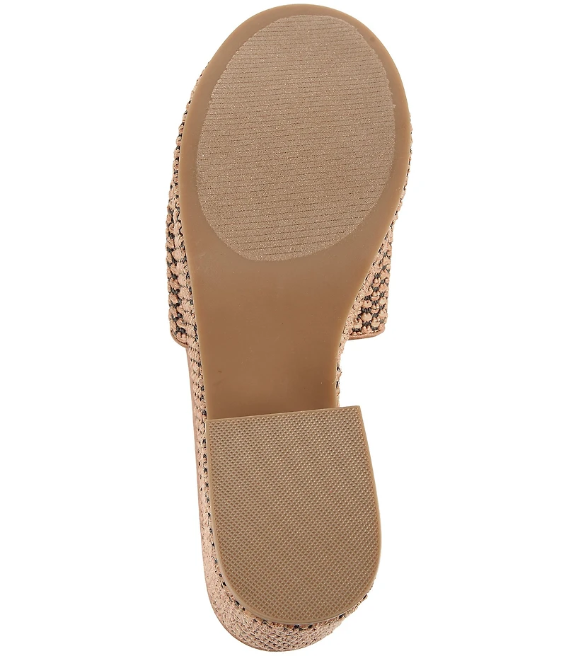 Steve Madden Trippy Raffia Platform Block Heel Slide Sandals