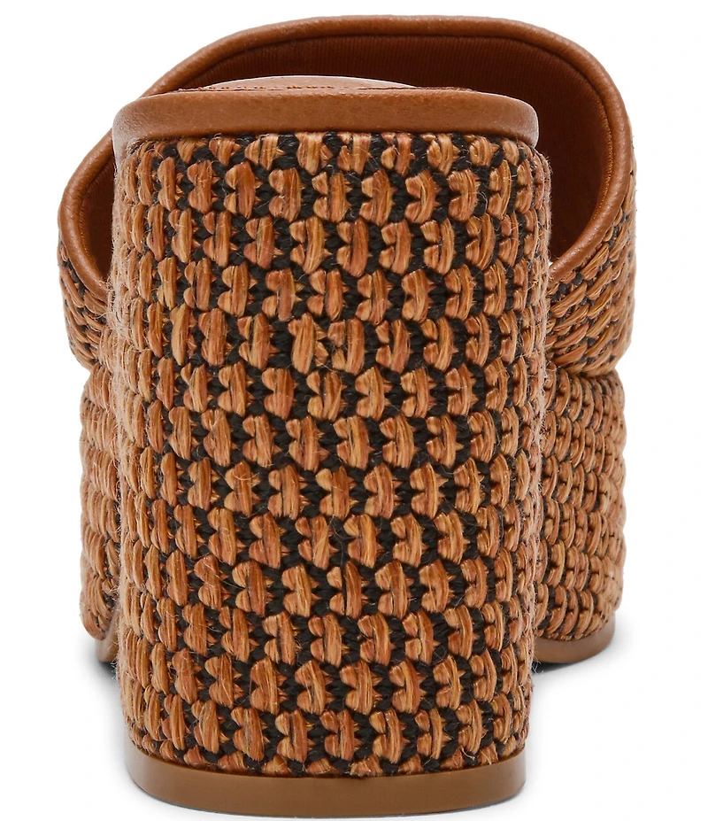 Steve Madden Trippy Raffia Platform Block Heel Slide Sandals