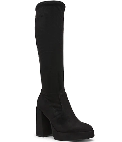 Steve Madden Twain Microsuede Knee High Block Heel Boots