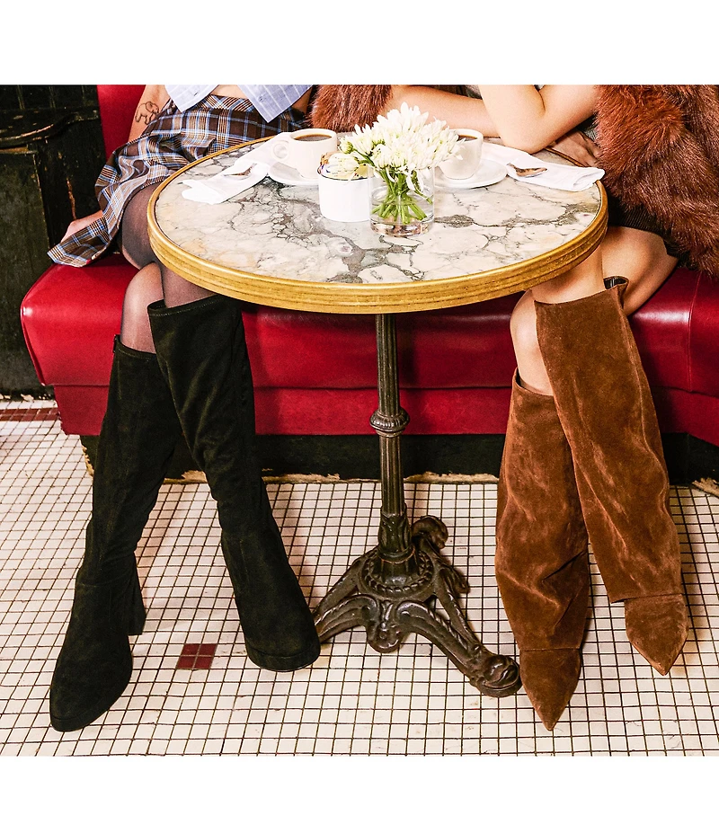 Steve Madden Twain Microsuede Knee High Block Heel Boots