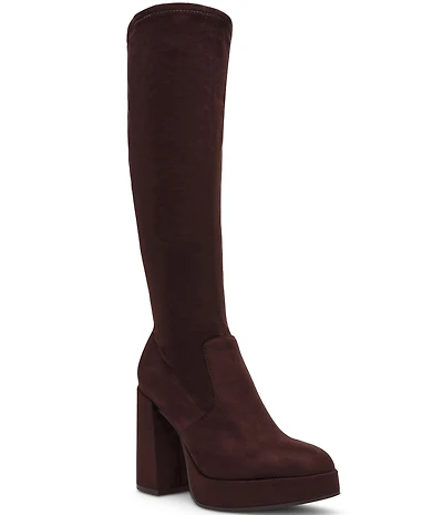 Steve Madden Twain Microsuede Knee High Block Heel Boots