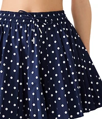 Steve Madden Tyria Polka Dot Poplin Flare Mini Skirt