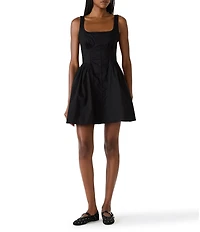 Steve Madden Vail Fit and Flare Drop Waist Sleeveless Square Neck Mini Dress