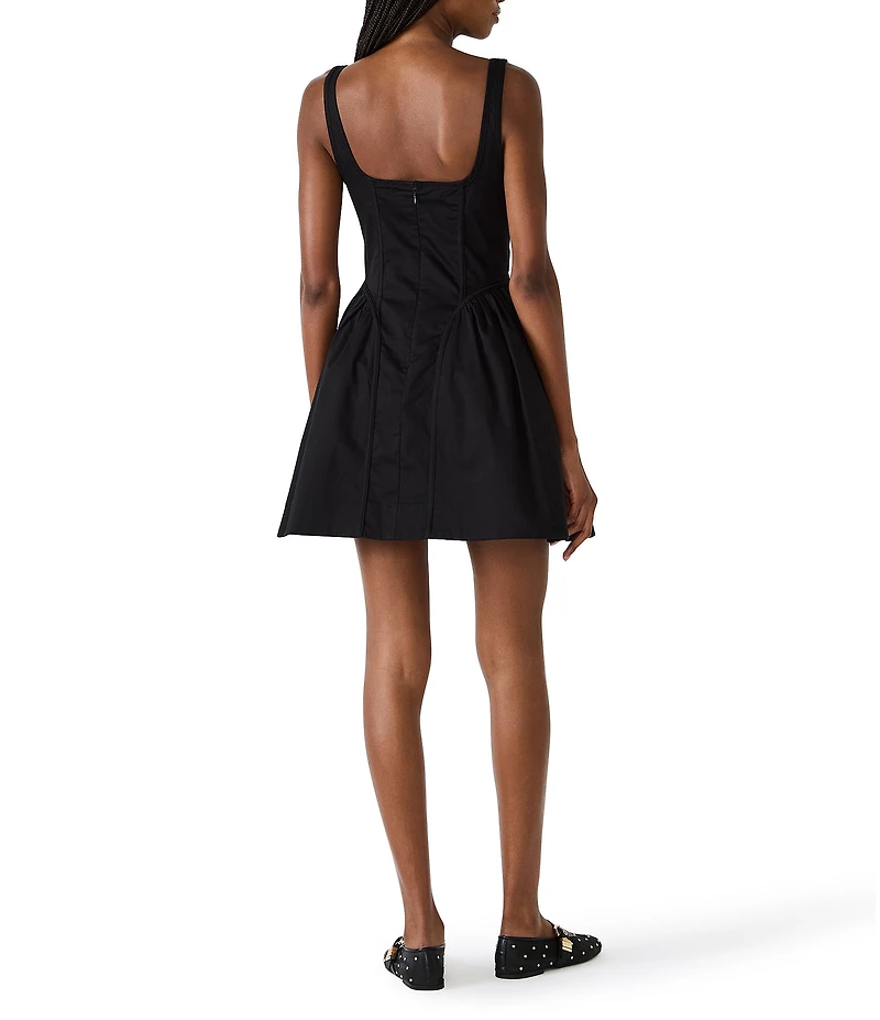 Steve Madden Vail Fit and Flare Drop Waist Sleeveless Square Neck Mini Dress