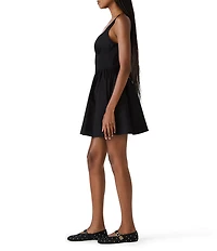 Steve Madden Vail Fit and Flare Drop Waist Sleeveless Square Neck Mini Dress