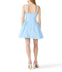 Steve Madden Vail Fit and Flare Drop Waist Sleeveless Square Neck Mini Dress