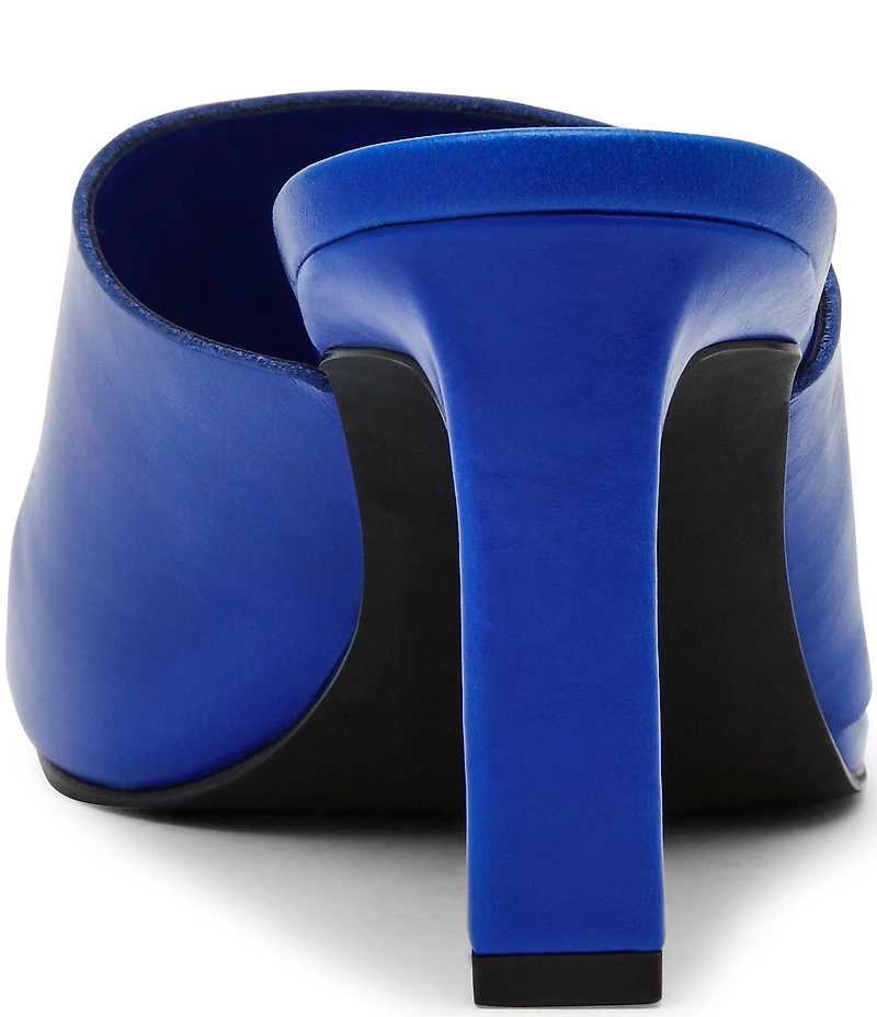 Steve Madden Valentin Glazed Leather Toe Loop Dress Slide Sandals