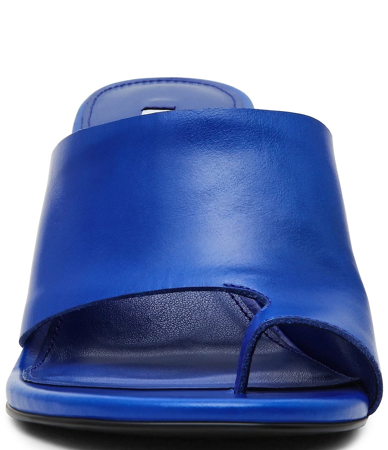 Steve Madden Valentin Glazed Leather Toe Loop Dress Slide Sandals