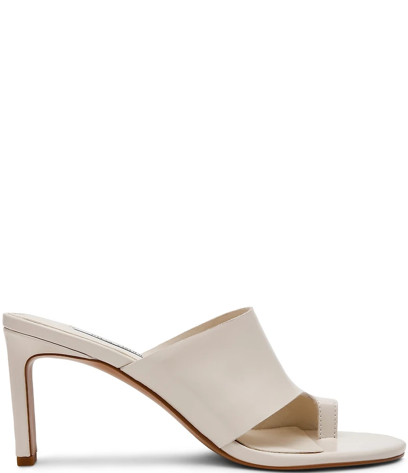 Steve Madden Valentin Glazed Leather Toe Loop Dress Slide Sandals