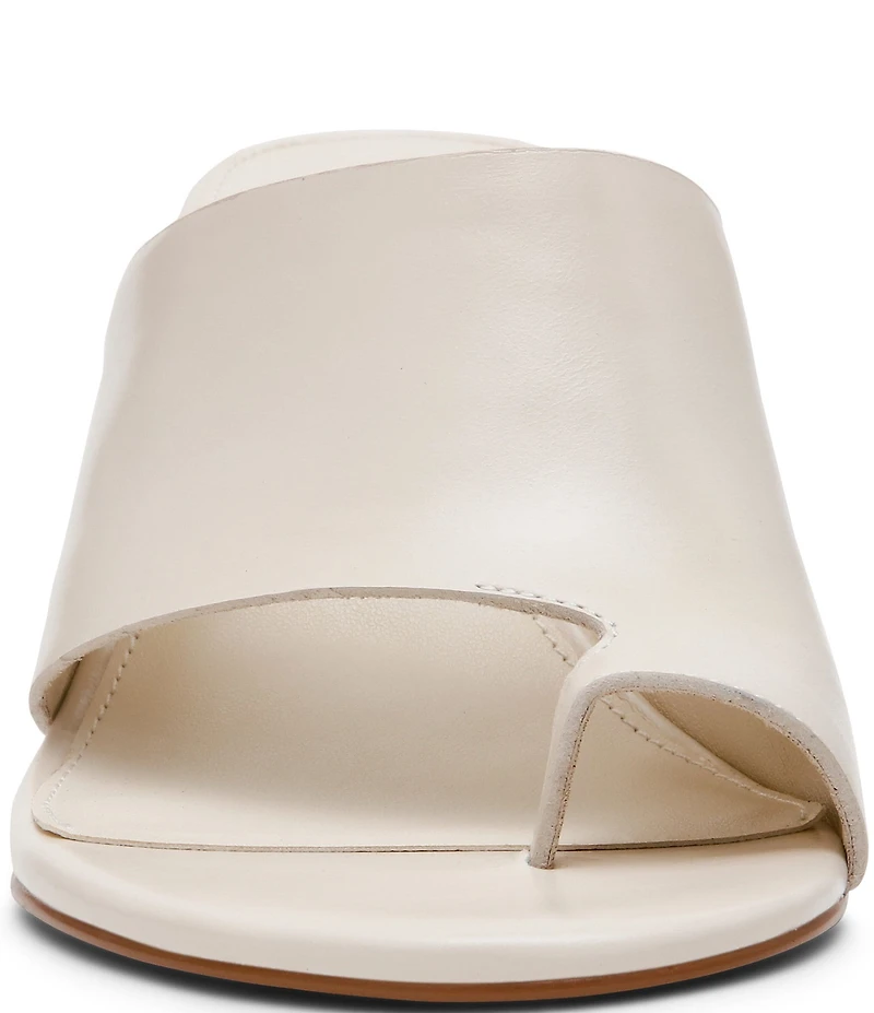 Steve Madden Valentin Glazed Leather Toe Loop Dress Slide Sandals