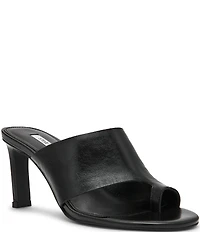 Steve Madden Valentin Glazed Leather Toe Loop Dress Slide Sandals