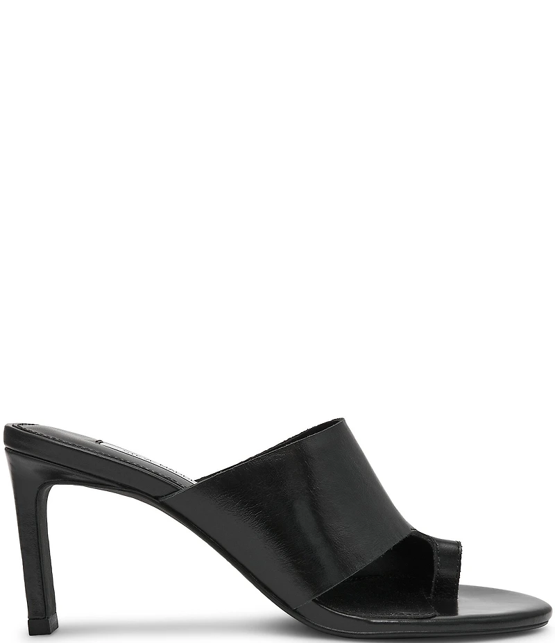 Steve Madden Valentin Glazed Leather Toe Loop Dress Slide Sandals