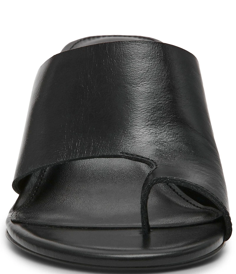 Steve Madden Valentin Glazed Leather Toe Loop Dress Slide Sandals