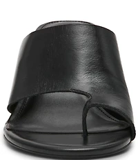 Steve Madden Valentin Glazed Leather Toe Loop Dress Slide Sandals