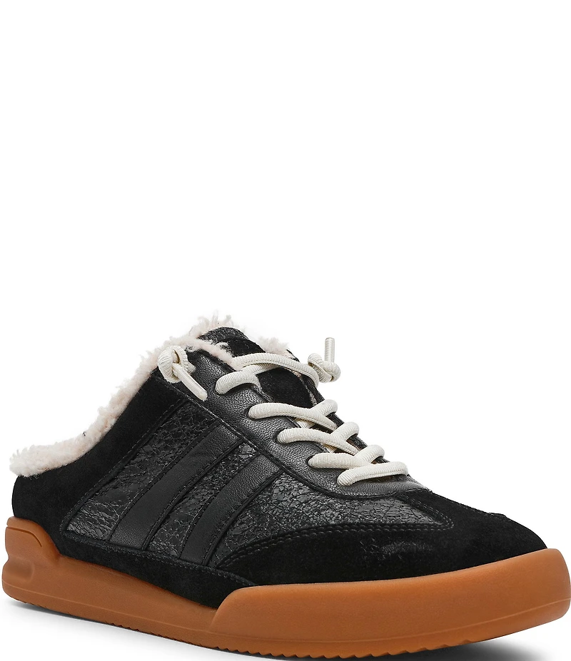 Steve Madden Vandy Leather Faux Fur Backless Mule Sneakers
