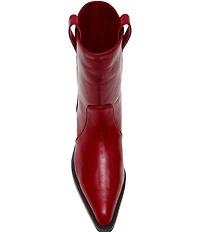 Steve Madden Vinny Leather Pointed Toe Ankle Boots