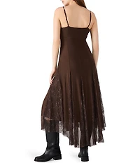 Steve Madden Vita Scoop Neck Sleeveless Mesh Midi Dress