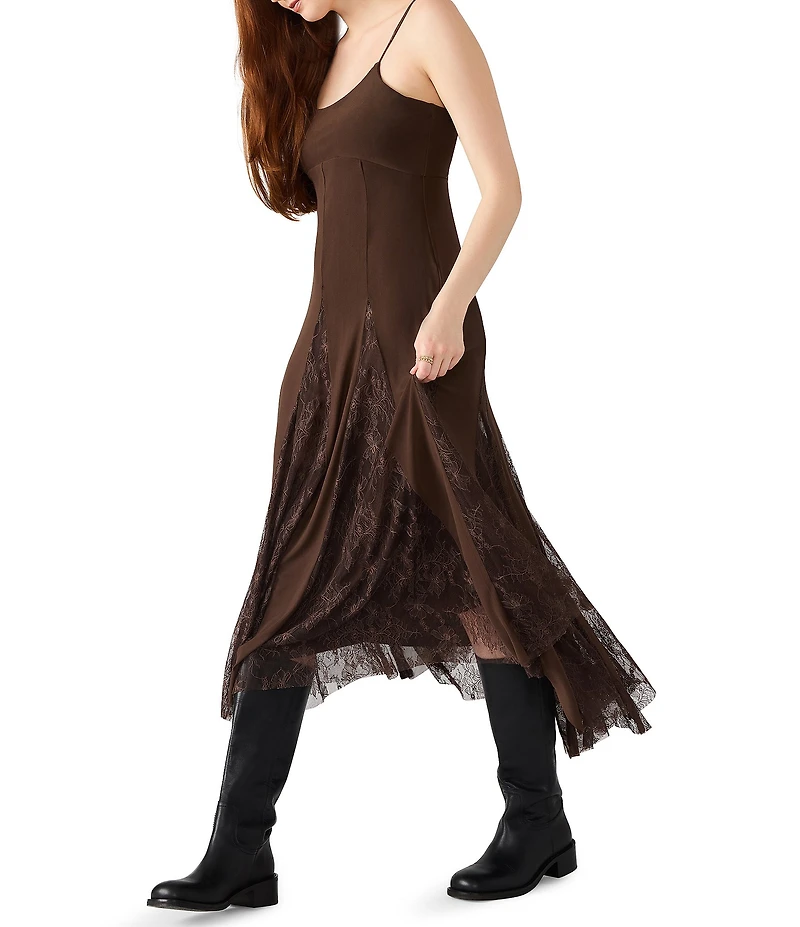 Steve Madden Vita Scoop Neck Sleeveless Mesh Midi Dress