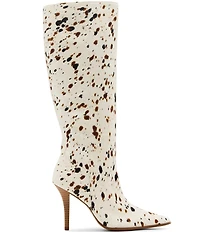 Steve Madden Wescot Cow Print Haircalf Knee High Stiletto Boots