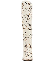 Steve Madden Wescot Cow Print Haircalf Knee High Stiletto Boots