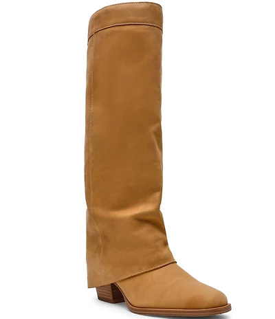 Steve Madden Winnick Leather Foldover Knee High Boots