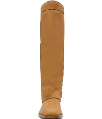 Steve Madden Winnick Leather Foldover Knee High Boots