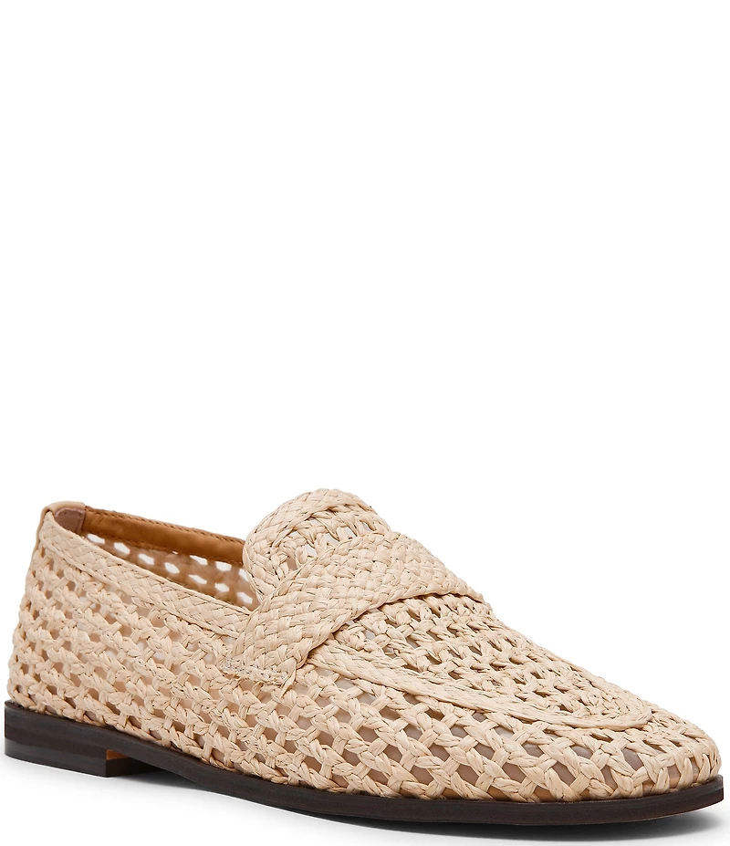 Steve Madden Women's Stewart Woven Raffia Penny Loafers