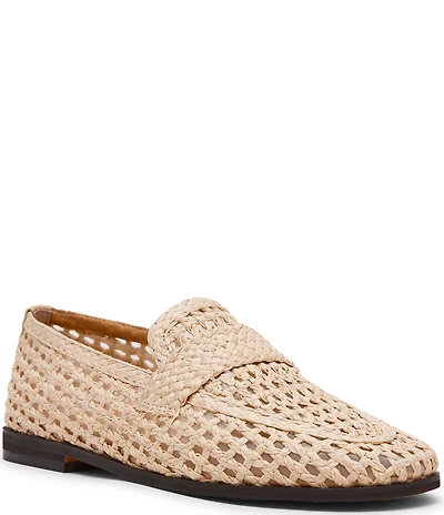 Steve Madden Women's Stewart Woven Raffia Penny Loafers
