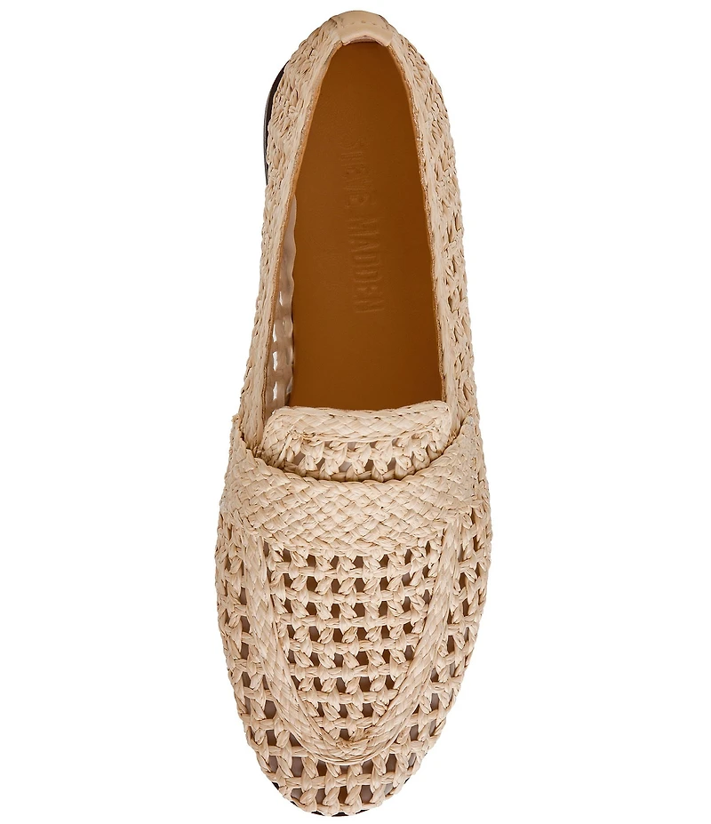 Steve Madden Women's Stewart Woven Raffia Penny Loafers