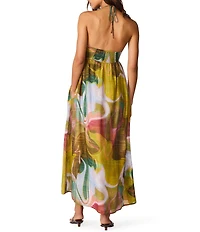 Steve Madden Yazmina Printed Halter Neck Sleeveless Maxi Dress