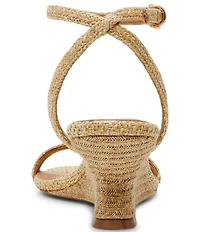 Steve Madden Zaloma Raffia Sculpted Wedge Dress Sandals