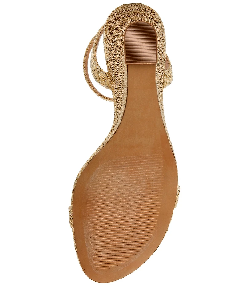 Steve Madden Zaloma Raffia Sculpted Wedge Dress Sandals
