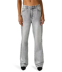 Steve Madden Zo Metallic High Rise Straight Leg Coated Denim Jeans