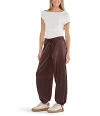 Stevie By Steve Madden Asymmetrical Neckline Lace Hem Top