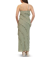 Stevie By Steve Madden Asymmetrical Tiered Ruffle Maxi Tube Dress